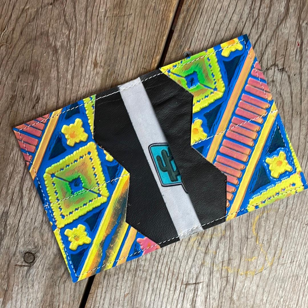 Waylon Wallet - Pink Acid w/ Neon Trip-Waylon Wallet-Western-Cowhide-Bags-Handmade-Products-Gifts-Dancing Cactus Designs