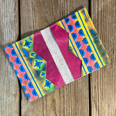 Waylon Wallet - Pink Acid w/-Waylon Wallet-Western-Cowhide-Bags-Handmade-Products-Gifts-Dancing Cactus Designs