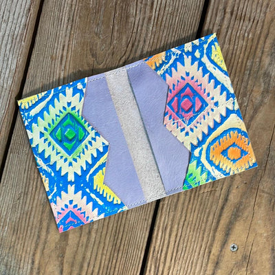 Waylon Wallet - Pink Acid w/-Waylon Wallet-Western-Cowhide-Bags-Handmade-Products-Gifts-Dancing Cactus Designs