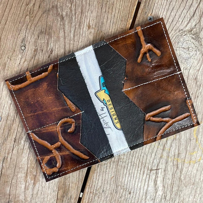 Waylon Wallet - Tricolor w/ Burnt Brands-Waylon Wallet-Western-Cowhide-Bags-Handmade-Products-Gifts-Dancing Cactus Designs