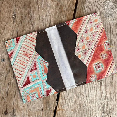 Waylon Wallet - Tricolor w/ Fiesta Navajo-Waylon Wallet-Western-Cowhide-Bags-Handmade-Products-Gifts-Dancing Cactus Designs