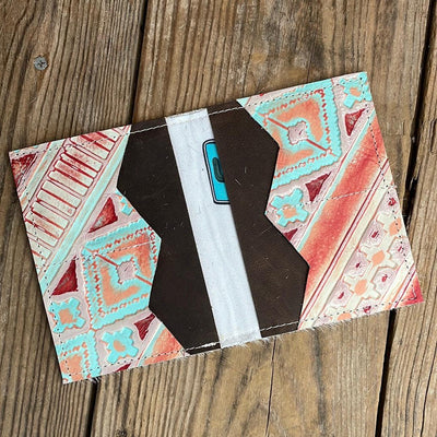 Waylon Wallet - Tricolor w/ Fiesta Navajo-Waylon Wallet-Western-Cowhide-Bags-Handmade-Products-Gifts-Dancing Cactus Designs
