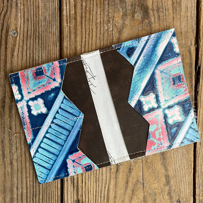 Waylon Wallet - Tricolor w/ Tucson Sundown-Waylon Wallet-Western-Cowhide-Bags-Handmade-Products-Gifts-Dancing Cactus Designs