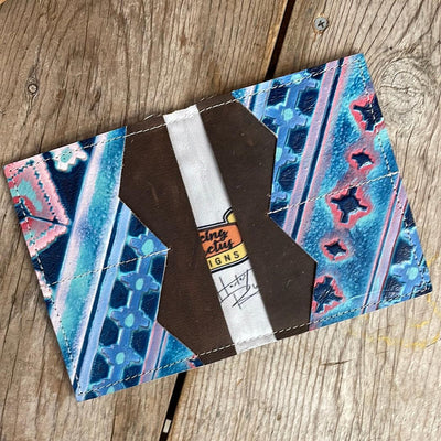 Waylon Wallet - Tricolor w/ Tucson Sundown-Waylon Wallet-Western-Cowhide-Bags-Handmade-Products-Gifts-Dancing Cactus Designs