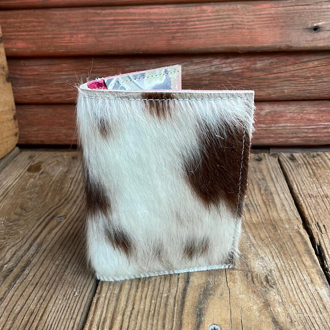 Waylon Wallet - Tricolor w/ Watermelon Wine-Waylon Wallet-Western-Cowhide-Bags-Handmade-Products-Gifts-Dancing Cactus Designs