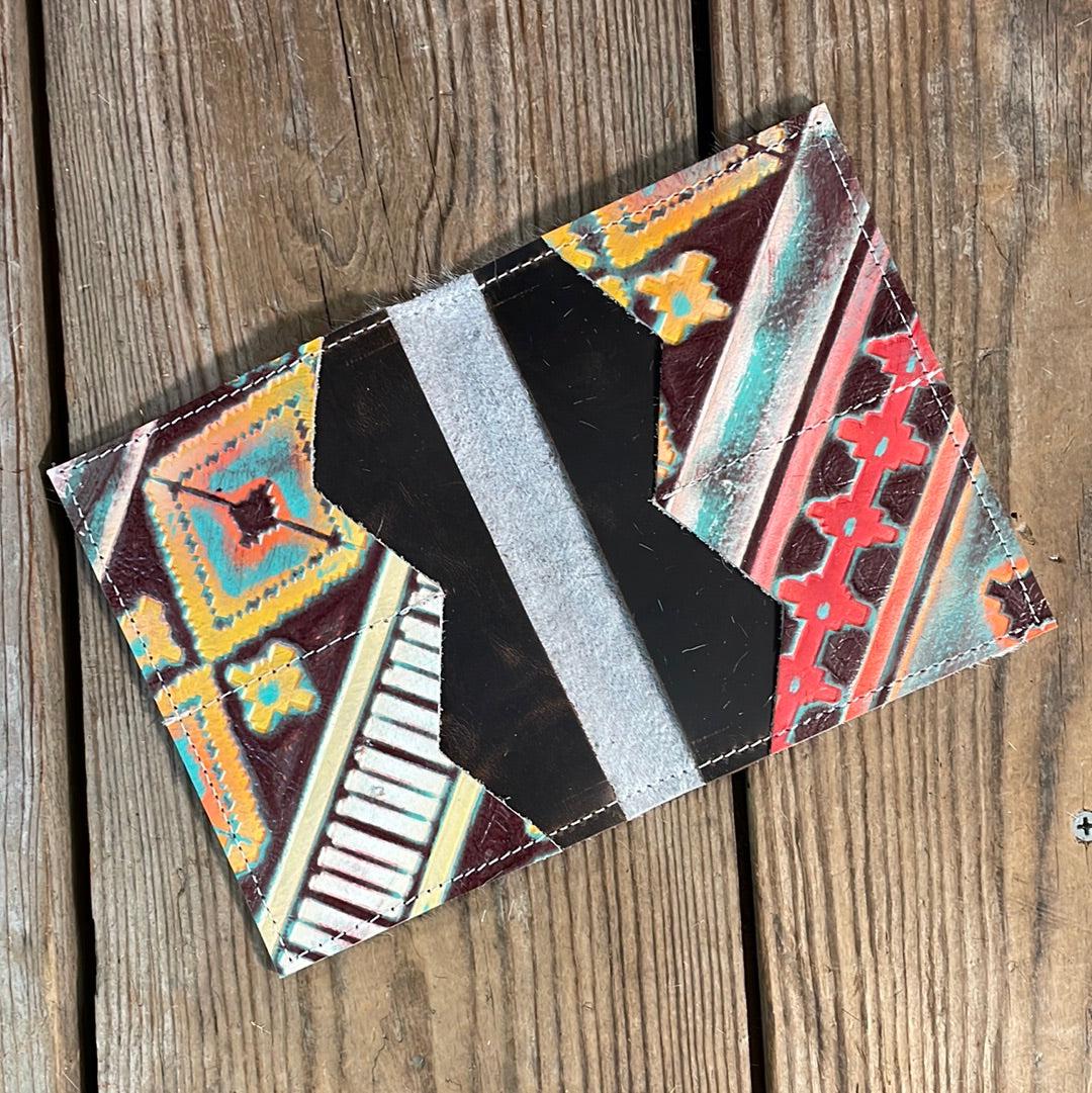 Waylon Wallet - Tricolor w/-Waylon Wallet-Western-Cowhide-Bags-Handmade-Products-Gifts-Dancing Cactus Designs