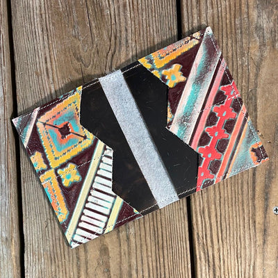 Waylon Wallet - Tricolor w/-Waylon Wallet-Western-Cowhide-Bags-Handmade-Products-Gifts-Dancing Cactus Designs