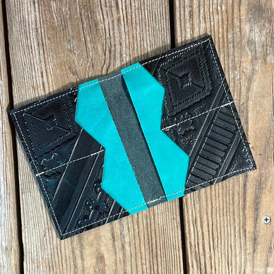 Waylon Wallet - w/ Black Leather-Waylon Wallet-Western-Cowhide-Bags-Handmade-Products-Gifts-Dancing Cactus Designs