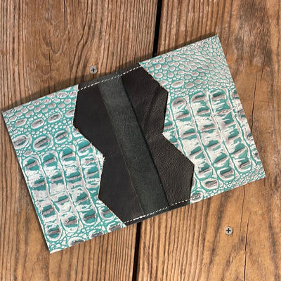 Waylon Wallet - w/ Black Leather-Waylon Wallet-Western-Cowhide-Bags-Handmade-Products-Gifts-Dancing Cactus Designs