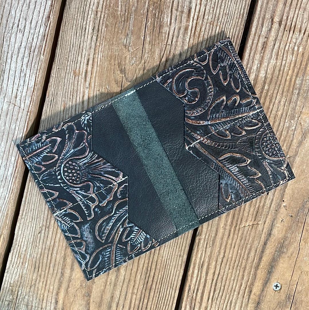 Waylon Wallet - w/ Black Leather-Waylon Wallet-Western-Cowhide-Bags-Handmade-Products-Gifts-Dancing Cactus Designs