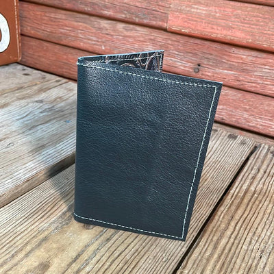 Waylon Wallet - w/ Black Leather-Waylon Wallet-Western-Cowhide-Bags-Handmade-Products-Gifts-Dancing Cactus Designs