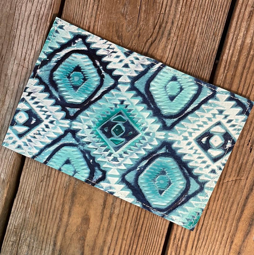 Waylon Wallet - w/ Glacier Park Aztec-Waylon Wallet-Western-Cowhide-Bags-Handmade-Products-Gifts-Dancing Cactus Designs