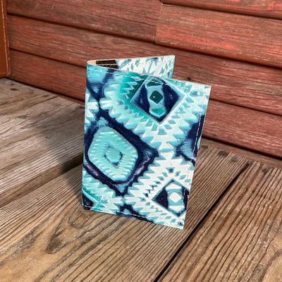 Waylon Wallet - w/ Glacier Park Aztec-Waylon Wallet-Western-Cowhide-Bags-Handmade-Products-Gifts-Dancing Cactus Designs