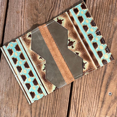 Waylon Wallet - w/ Leopard Leather-Waylon Wallet-Western-Cowhide-Bags-Handmade-Products-Gifts-Dancing Cactus Designs