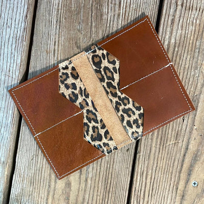 Waylon Wallet - w/ Leopard Leather-Waylon Wallet-Western-Cowhide-Bags-Handmade-Products-Gifts-Dancing Cactus Designs