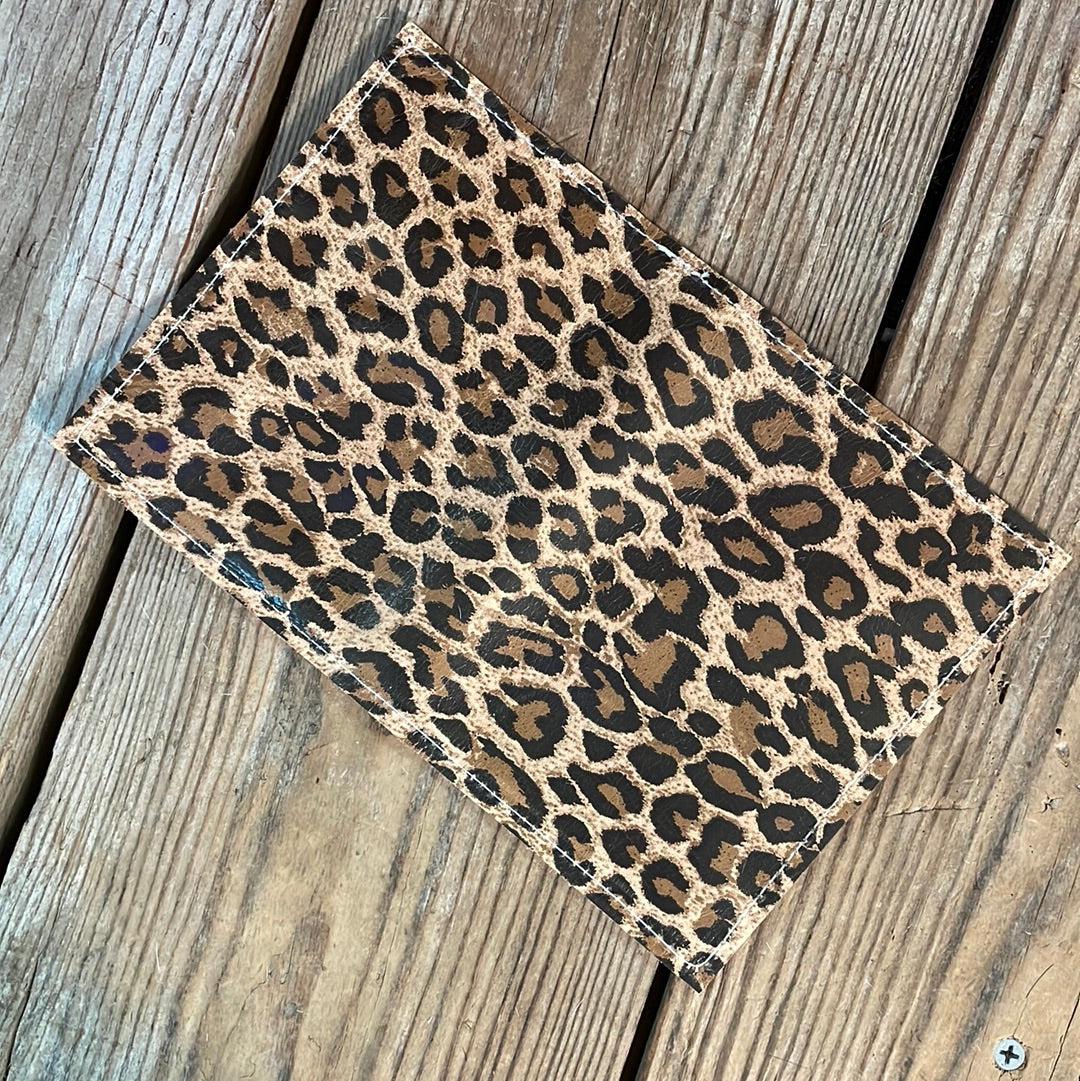 Waylon Wallet - w/ Leopard Leather-Waylon Wallet-Western-Cowhide-Bags-Handmade-Products-Gifts-Dancing Cactus Designs