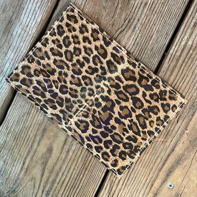 Waylon Wallet - w/ Leopard Leather-Waylon Wallet-Western-Cowhide-Bags-Handmade-Products-Gifts-Dancing Cactus Designs