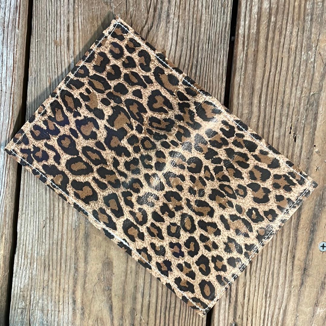 Waylon Wallet - w/ Leopard Leather-Waylon Wallet-Western-Cowhide-Bags-Handmade-Products-Gifts-Dancing Cactus Designs