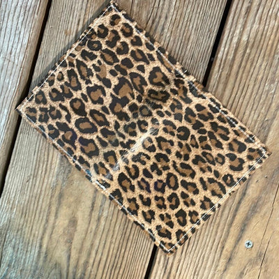 Waylon Wallet - w/ Leopard Leather-Waylon Wallet-Western-Cowhide-Bags-Handmade-Products-Gifts-Dancing Cactus Designs