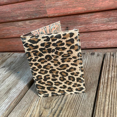 Waylon Wallet - w/ Leopard Leather-Waylon Wallet-Western-Cowhide-Bags-Handmade-Products-Gifts-Dancing Cactus Designs