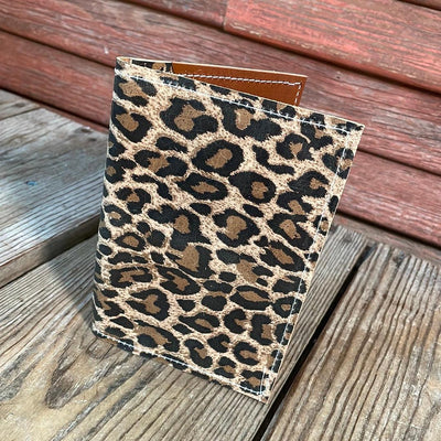 Waylon Wallet - w/ Leopard Leather-Waylon Wallet-Western-Cowhide-Bags-Handmade-Products-Gifts-Dancing Cactus Designs
