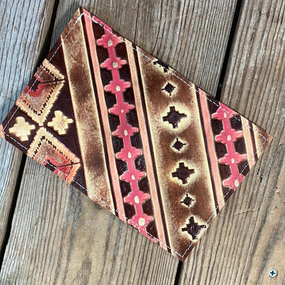 Waylon Wallet - w/ Summit Fire Navajo-Waylon Wallet-Western-Cowhide-Bags-Handmade-Products-Gifts-Dancing Cactus Designs