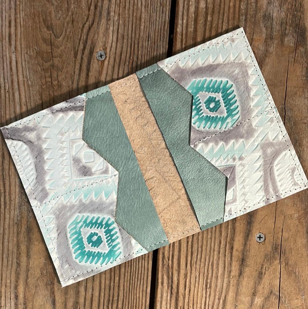 Waylon Wallet - w/ Turquoise Sand Aztec-Waylon Wallet-Western-Cowhide-Bags-Handmade-Products-Gifts-Dancing Cactus Designs