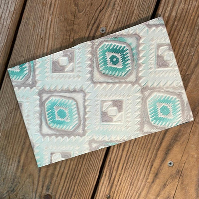 Waylon Wallet - w/ Turquoise Sand Aztec-Waylon Wallet-Western-Cowhide-Bags-Handmade-Products-Gifts-Dancing Cactus Designs