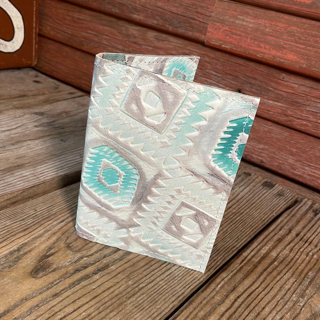Waylon Wallet - w/ Turquoise Sand Aztec-Waylon Wallet-Western-Cowhide-Bags-Handmade-Products-Gifts-Dancing Cactus Designs