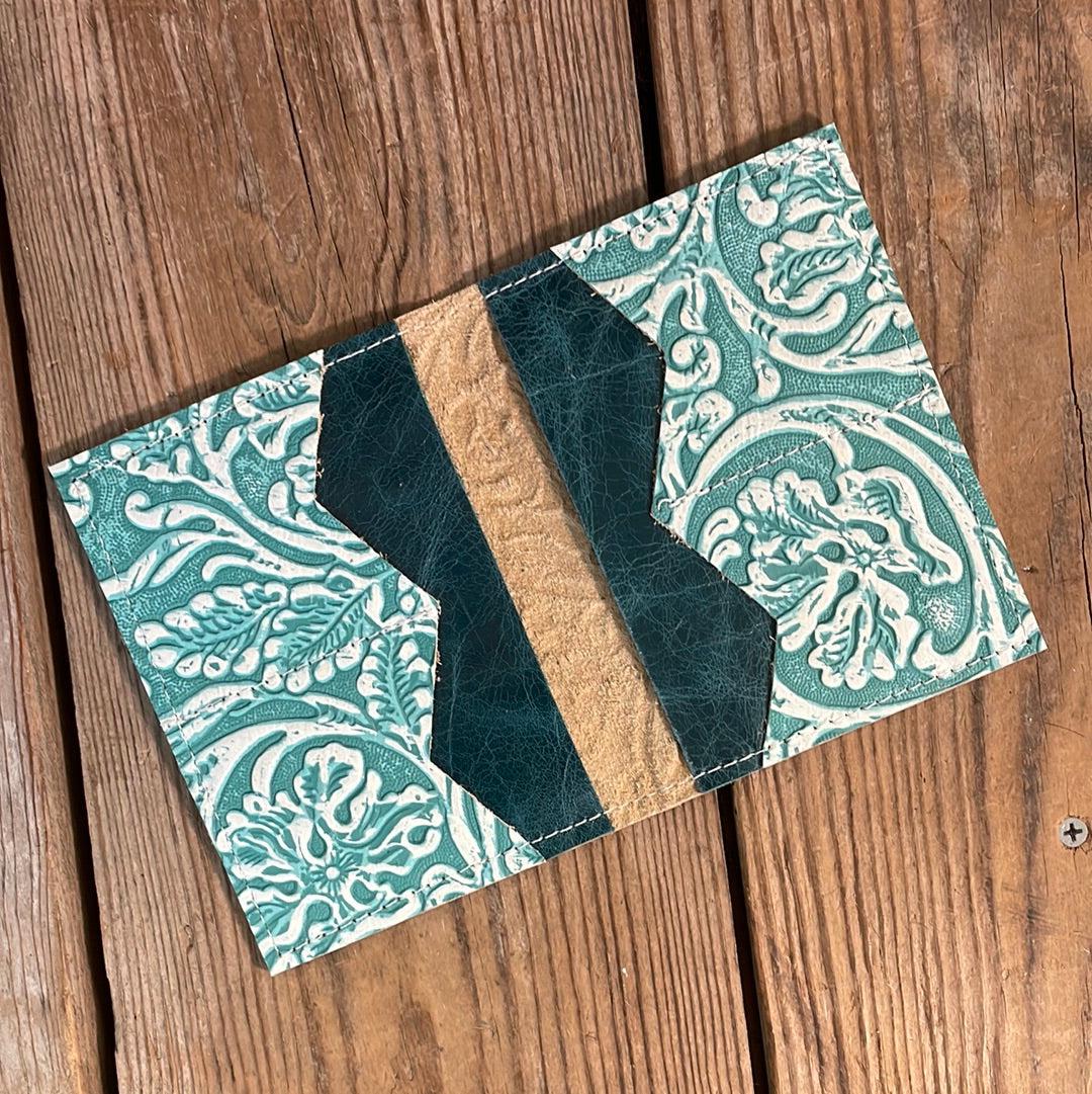 Waylon Wallet - w/ Turquoise Sand tool-Waylon Wallet-Western-Cowhide-Bags-Handmade-Products-Gifts-Dancing Cactus Designs