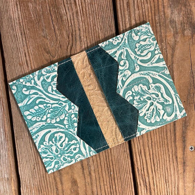 Waylon Wallet - w/ Turquoise Sand tool-Waylon Wallet-Western-Cowhide-Bags-Handmade-Products-Gifts-Dancing Cactus Designs