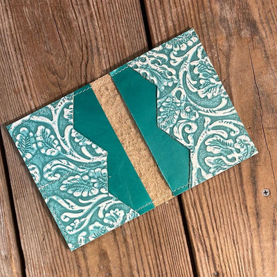 Waylon Wallet - w/ Turquoise Sand tool-Waylon Wallet-Western-Cowhide-Bags-Handmade-Products-Gifts-Dancing Cactus Designs