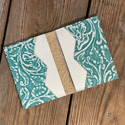 Waylon Wallet - w/ Turquoise Sand tool-Waylon Wallet-Western-Cowhide-Bags-Handmade-Products-Gifts-Dancing Cactus Designs
