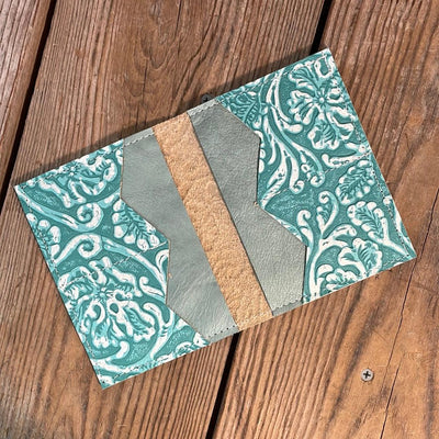 Waylon Wallet - w/ Turquoise Sand tool-Waylon Wallet-Western-Cowhide-Bags-Handmade-Products-Gifts-Dancing Cactus Designs