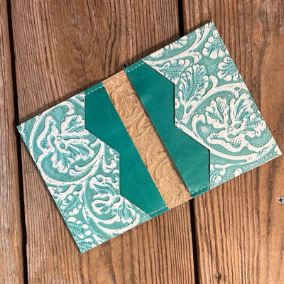 Waylon Wallet - w/ Turquoise Sand tool-Waylon Wallet-Western-Cowhide-Bags-Handmade-Products-Gifts-Dancing Cactus Designs