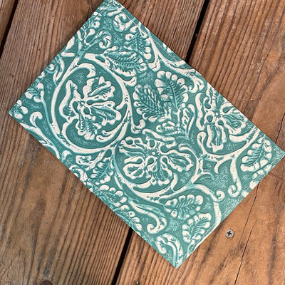 Waylon Wallet - w/ Turquoise Sand tool-Waylon Wallet-Western-Cowhide-Bags-Handmade-Products-Gifts-Dancing Cactus Designs