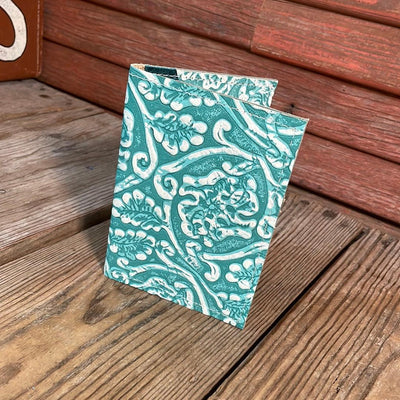 Waylon Wallet - w/ Turquoise Sand tool-Waylon Wallet-Western-Cowhide-Bags-Handmade-Products-Gifts-Dancing Cactus Designs