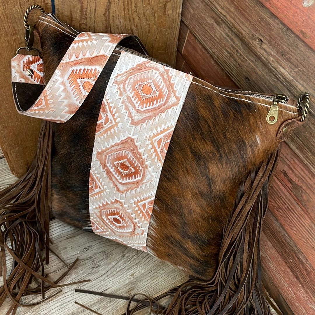 Wynonna - Tricolor w/ Copper Penny Aztec-Wynonna-Western-Cowhide-Bags-Handmade-Products-Gifts-Dancing Cactus Designs